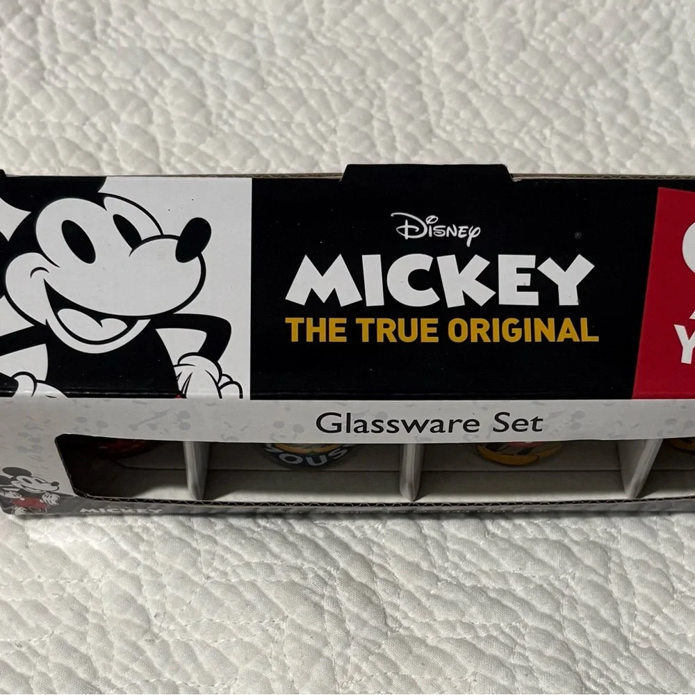 Disney Mickey Mouse Shot Glass Set - Red, Black, White, Blue